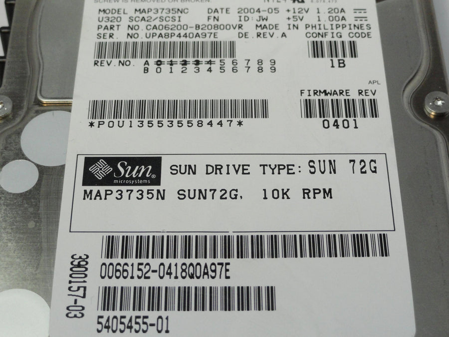 CA06200-B20800VR - Fujitsu Sun 73GB SCSI 80 Pin 10Krpm 3.5in HDD - Refurbished
