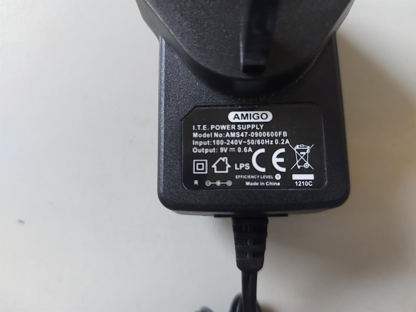 Amigo 9V 0.6A I.T.E Power Supply (AMS47-0900600FB)