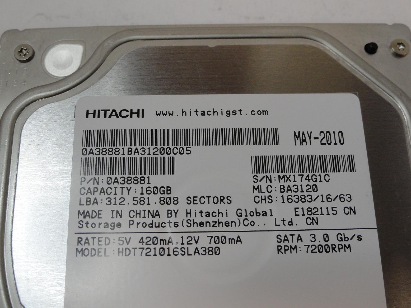 PR15525_0A38881_Hitachi 160GB SATA 7200rpm 3.5in HDD - Image3