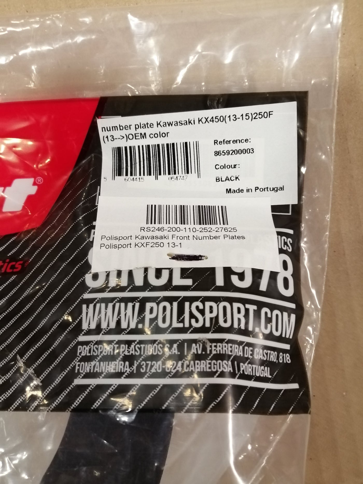 POLISPORT NUMBER PLATE FOR KAWASAKI KX450 (13-15) 250F (8659200003 NEW )