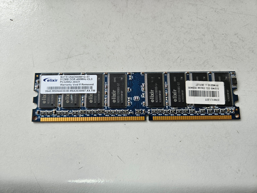 Elixir 512MB PC3200 DDR-400MHz CL3 184-Pin DIMM ( M2Y51264DS88B1G-5T ) REF