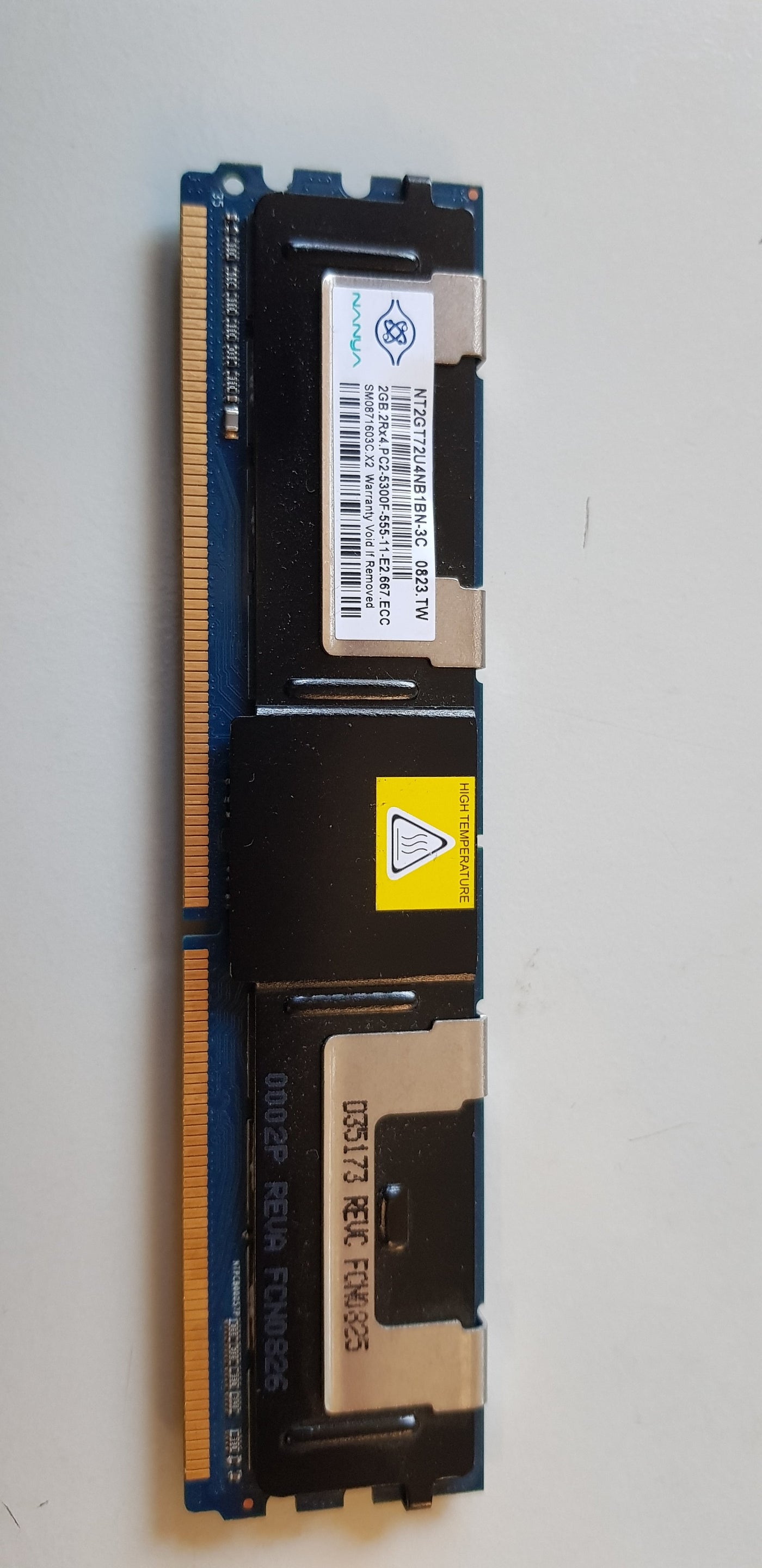 Nanya 2GB PC2-5300 DDR2667MHz ECC Fully Buffered CL5 240P DIMM NT2GT72U4NB1BN-3C
