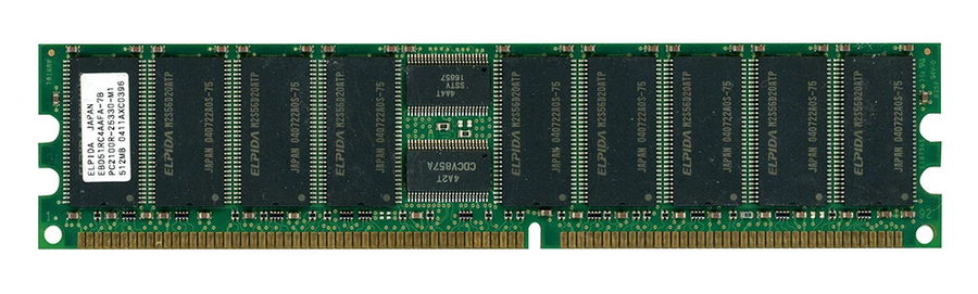 Elpida 512MB DDR-266MHz PC-2100 ECC Registered CL2 184-Pin DIMM ( EBD51RC4AAFA-7B ) REF