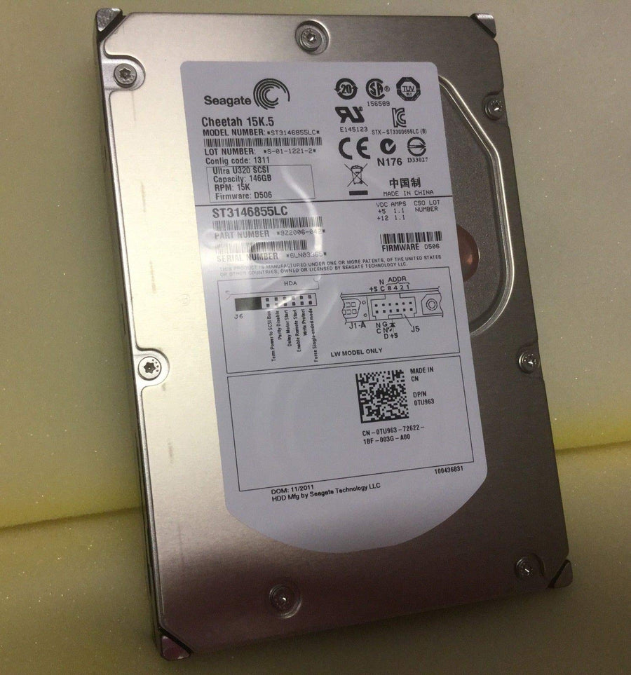 Seagate Dell 146GB SCSI 80Pin 15Krpm 3.5" HDD ( ST3146855LC 9Z2006-042 0TU963 ) REF