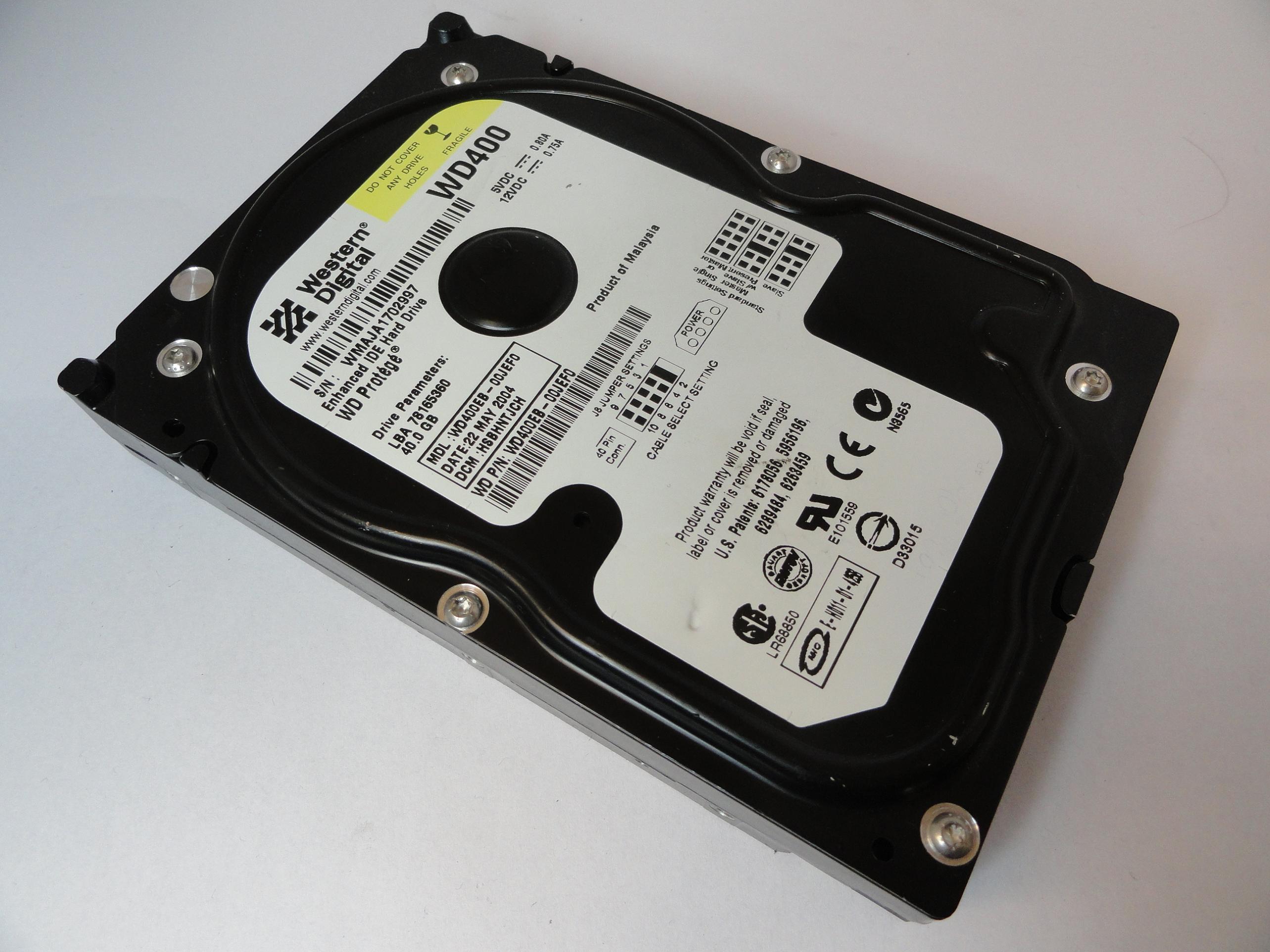 PR21026_WD400EB-00JEF0_Western Digital 40Gb IDE 5400rpm 3.5in HDD - Image3