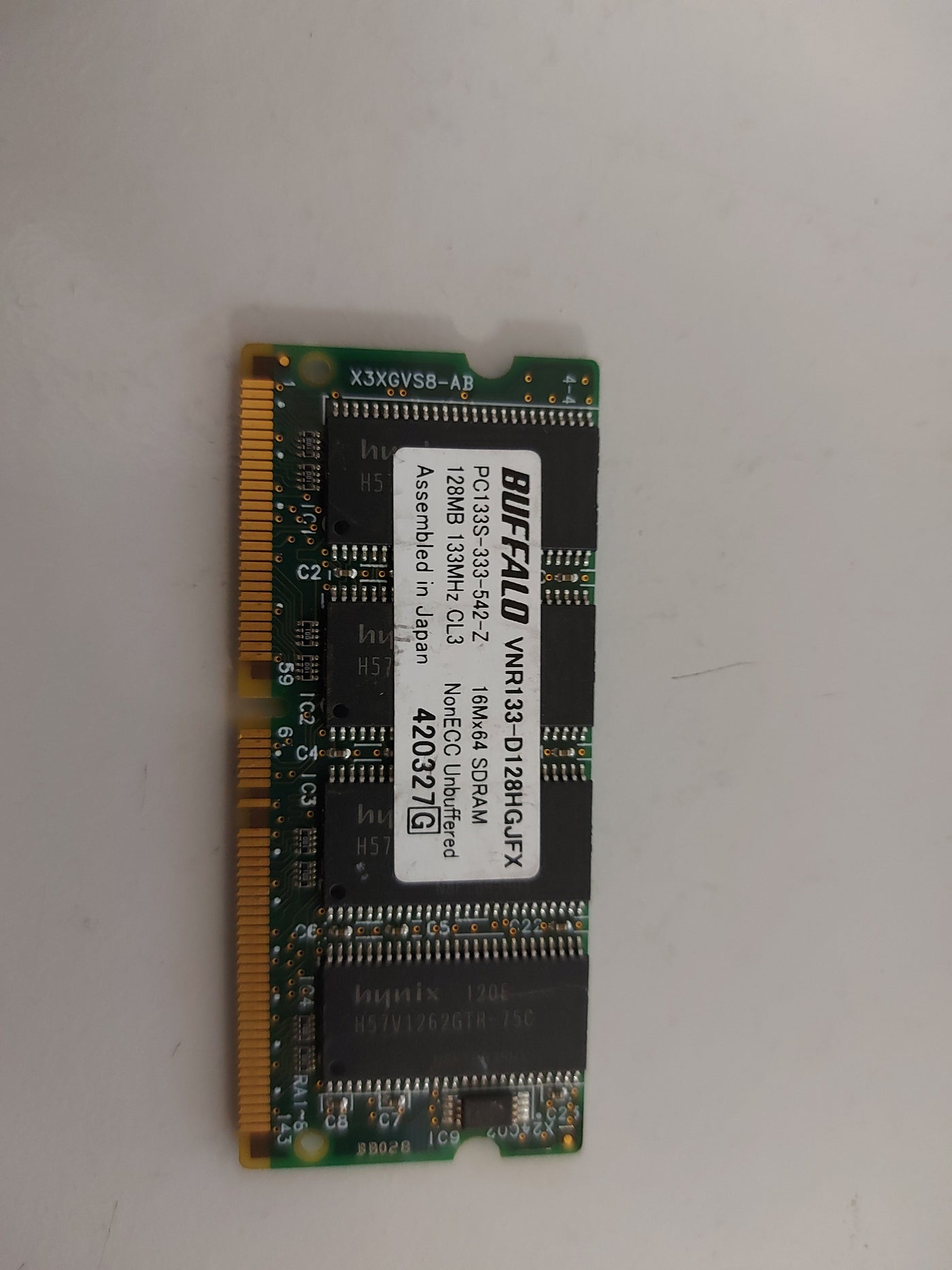 Buffalo 128MB 133MHz PC133S CL3 nonECC Unbuffered SDRAM SODIMM VNR133-D128HGJFX