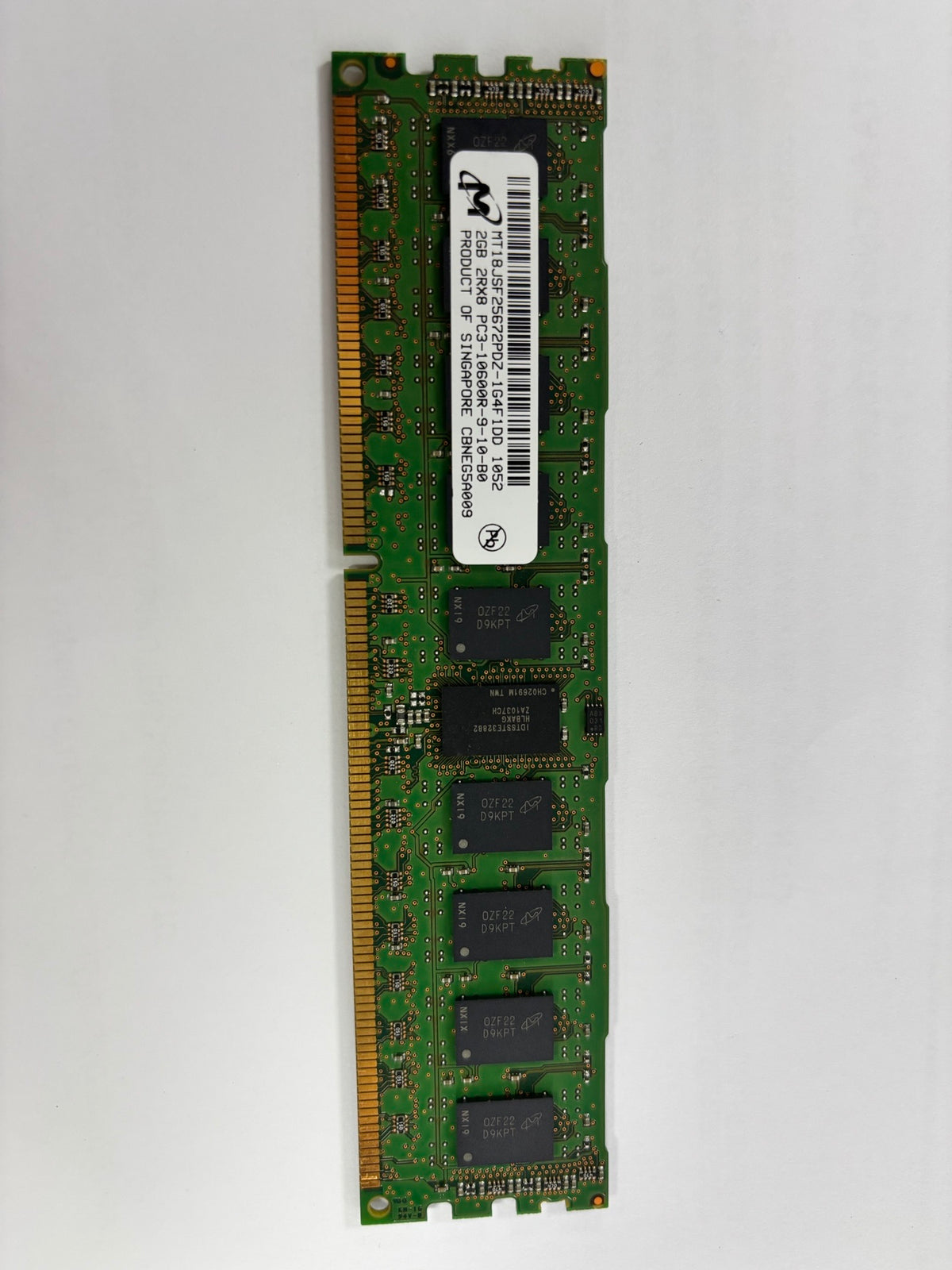 HP/Micron 2GB PC3-10600 DDR3-1333MHz 240-Pin DIMM ( MT18JSF25672PDZ-1G4F1DD  500202-061 501533-001 )
