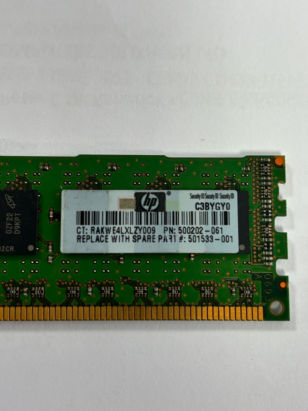HP/Micron 2GB PC3-10600 DDR3-1333MHz 240-Pin DIMM ( MT18JSF25672PDZ-1G4F1DD  500202-061 501533-001 )
