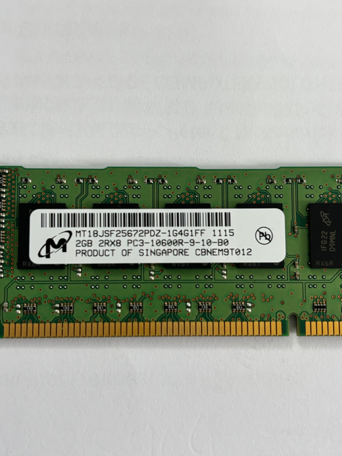 HP Micron 2GB PC3-10600 DDR3( MT18JSF25672PDZ-1G4G1FF 500202-061 501533-001 ) REF 