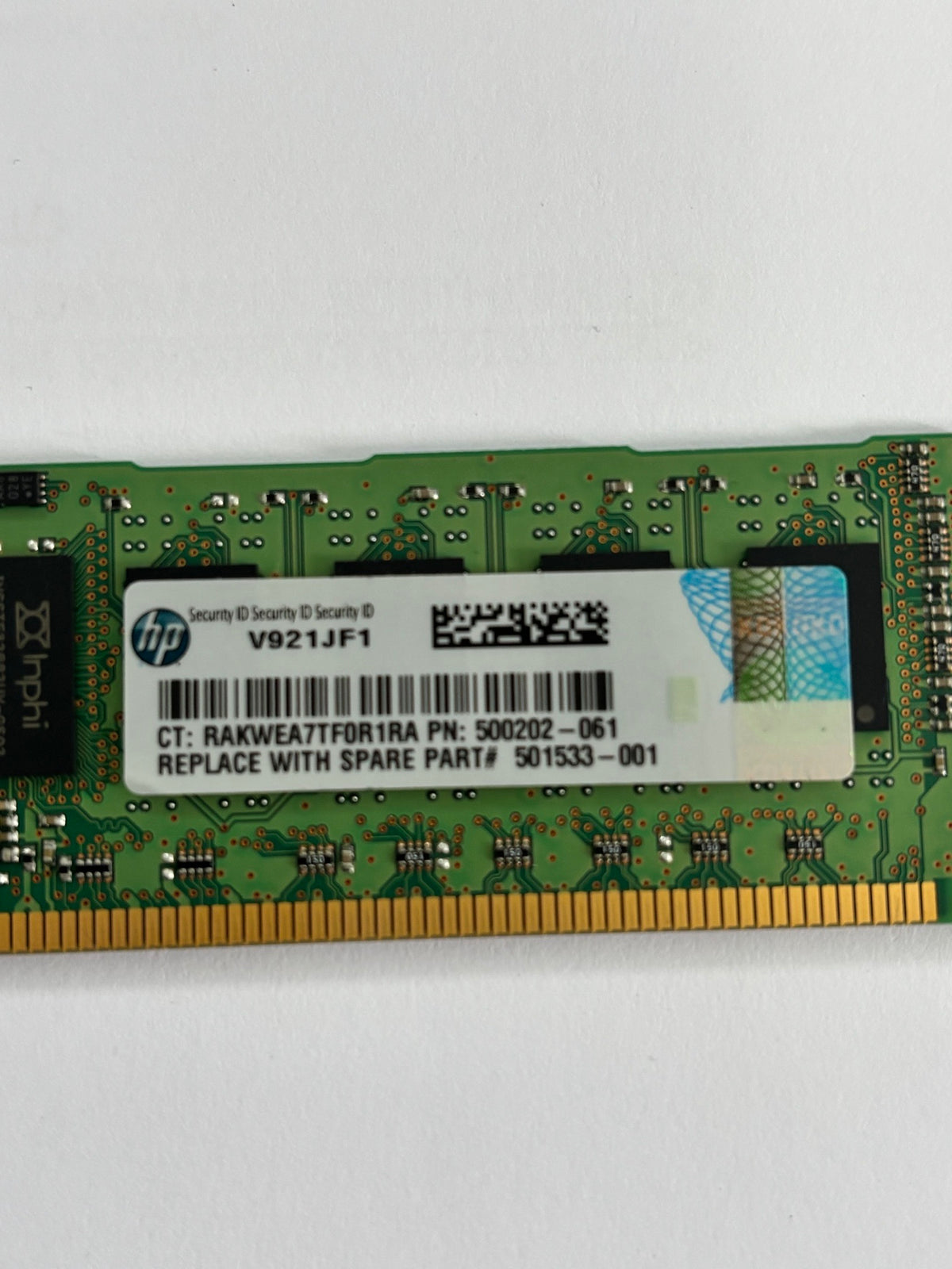 HP Micron 2GB PC3-10600 DDR3( MT18JSF25672PDZ-1G4G1FF 500202-061 501533-001 ) REF 
