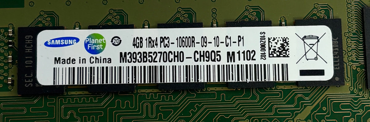 Samsung PC3-10600 4GB ECC Reg ( M393B5270CH0-CH9Q5 591750-171 595096-001 ) REF