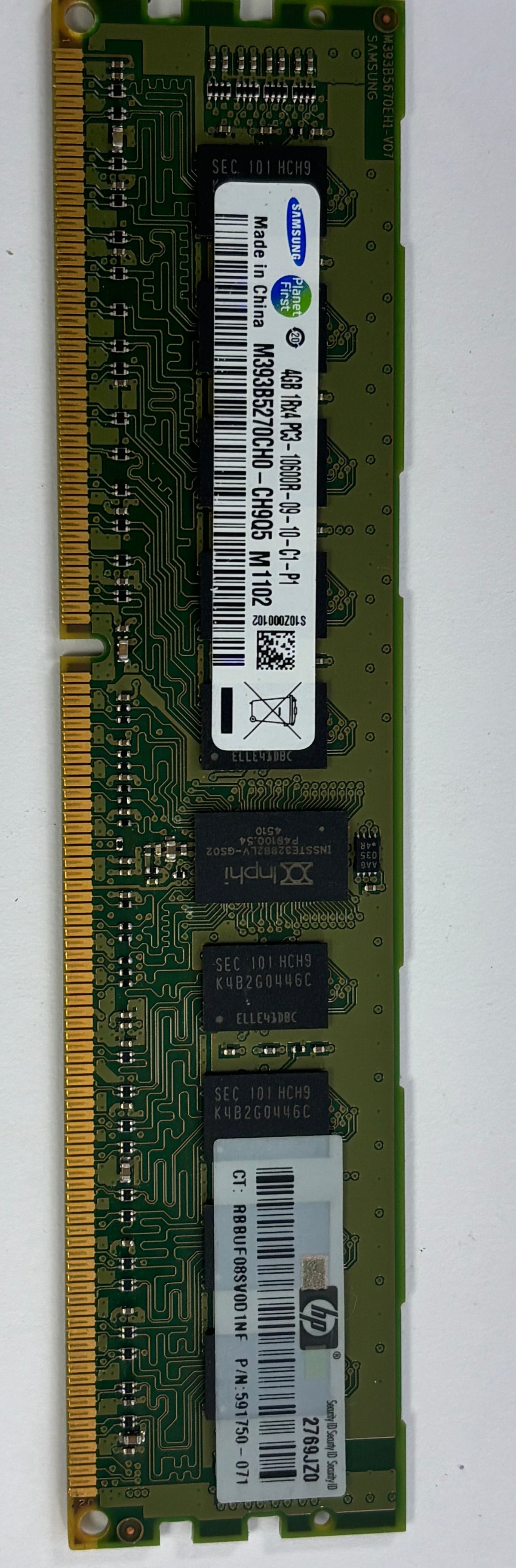 Samsung PC3-10600 4GB ECC Reg ( M393B5270CH0-CH9Q5 591750-171 595096-001 ) REF