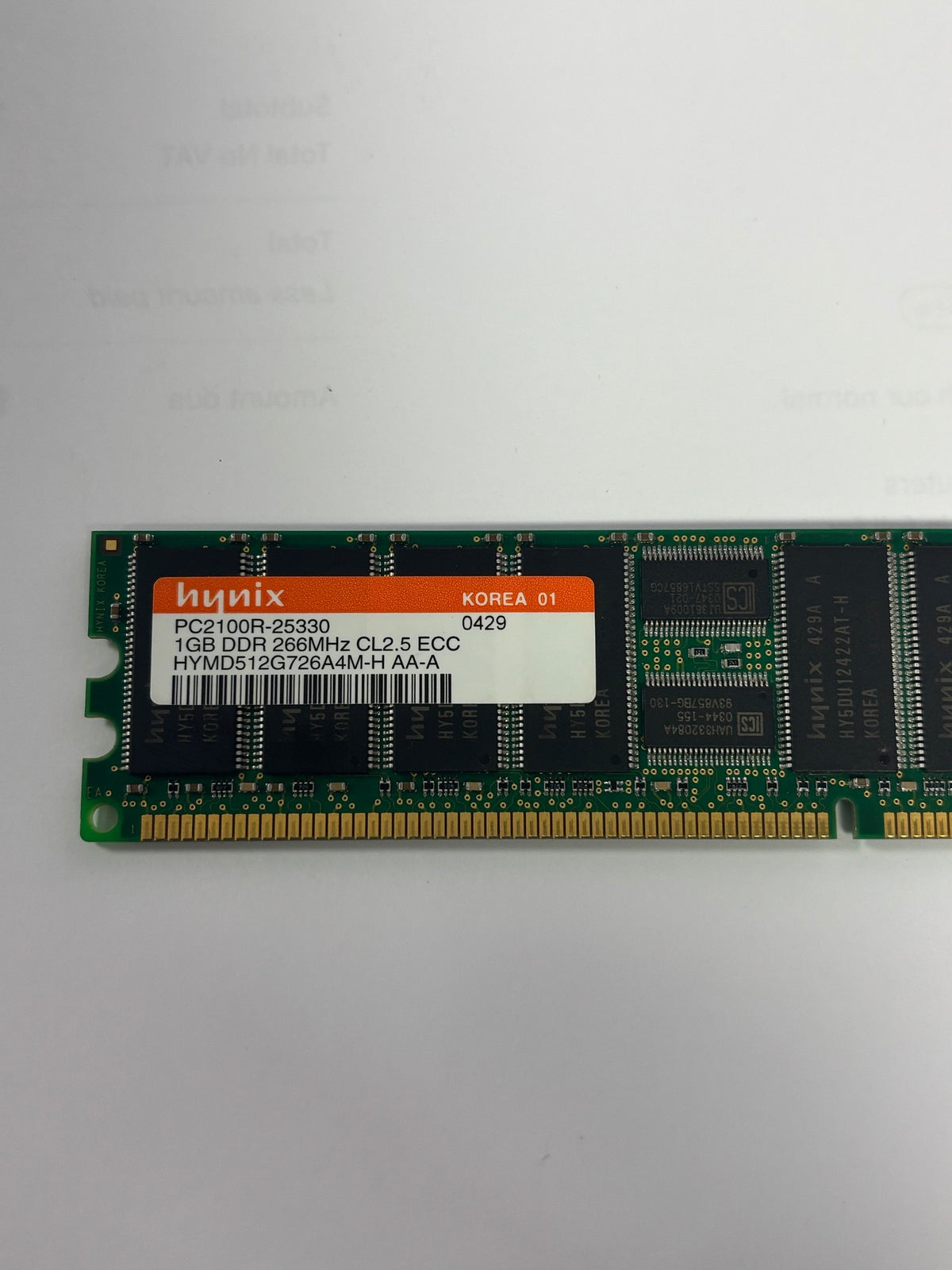  Hynix 1GB PC2100 DDR-266MHz ECC ( HYMD512G726A4M ) ref