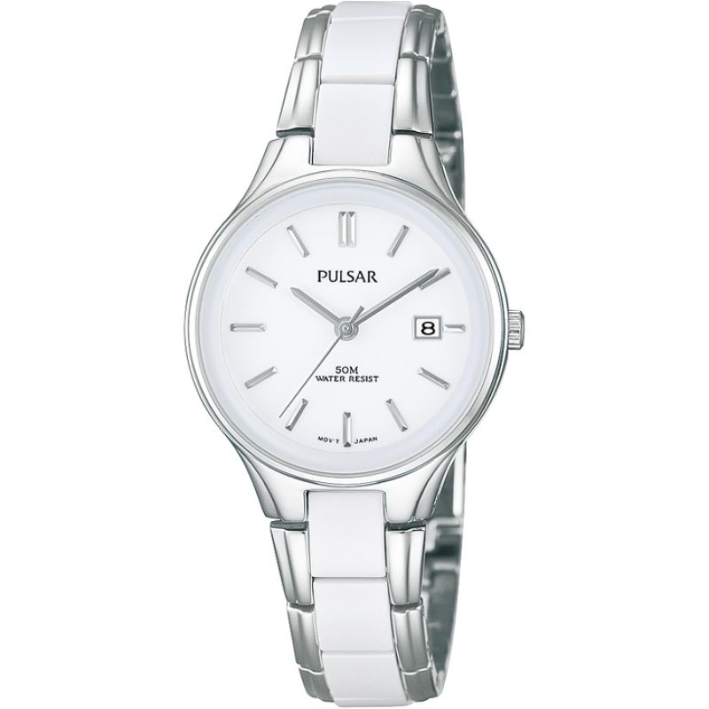 Pulsar Women's Analogue Quartz White Ceramic Watch ( PH7267X1 ) NEW