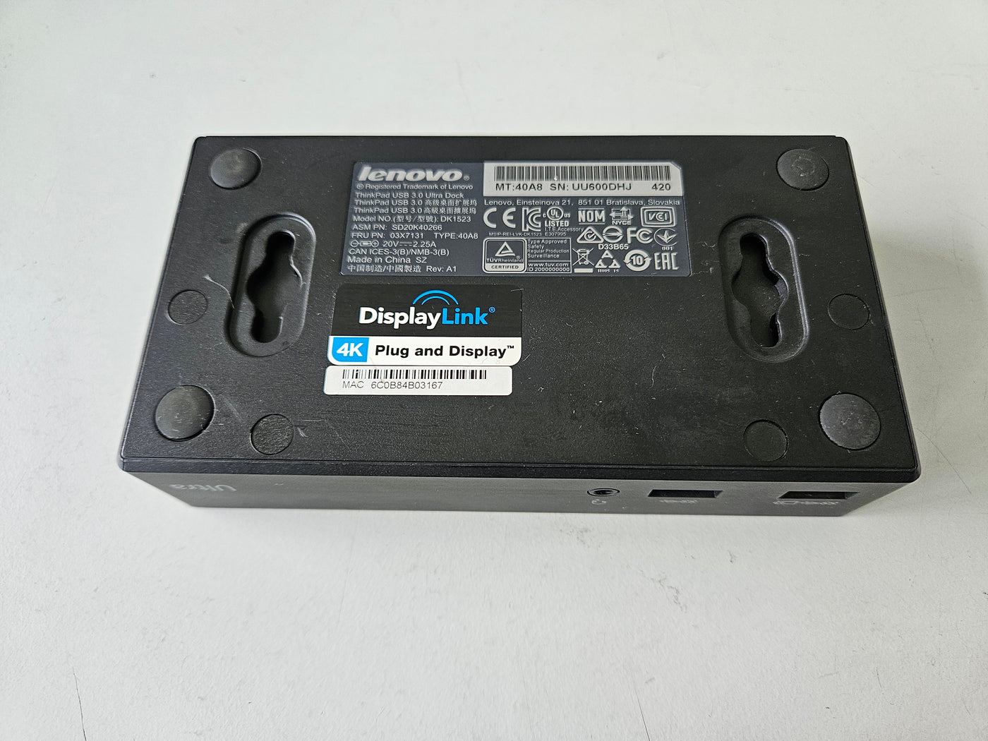 Lenovo Thinkpad USB 3.0 Ultra Dock NO PSU ( DK1523 03X7131 ) USED