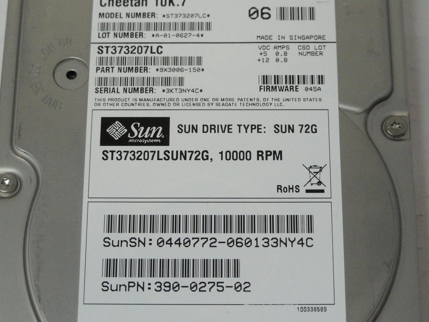 PR19002_9X3006-150_Seagate SUN 73GB SCSI 80 Pin 10Krpm 3.5in HDD - Image3