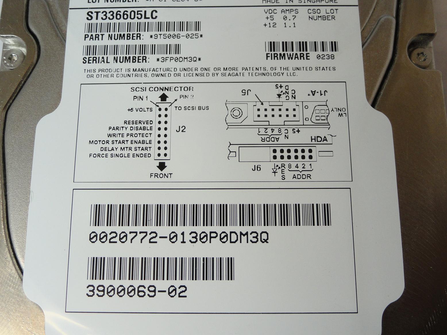 PR22269_9T5006-025_Seagate Sun 36GB SCSI 80 Pin 10Krpm 3.5in HDD - Image2