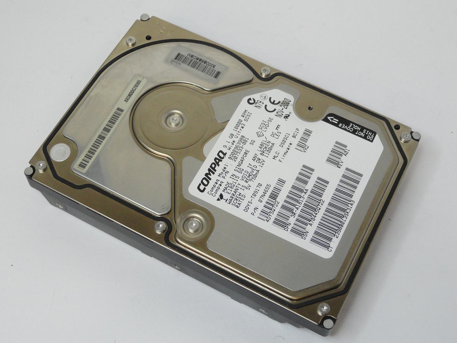 07N4655 - IBM Compaq 9.1GB SCSI 80 Pin 10Krpm 3.5in HDD - Refurbished