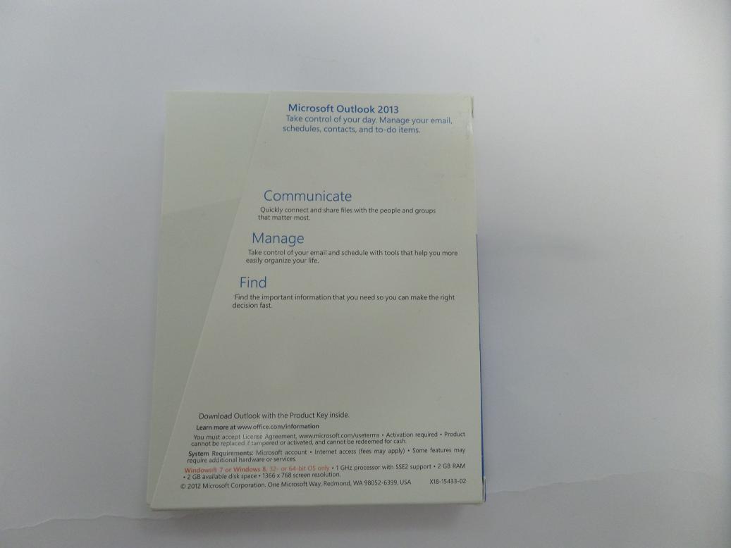 PR24992_543-05747_Microsoft Outlook 2013 Licence Card - 1 User - Image4