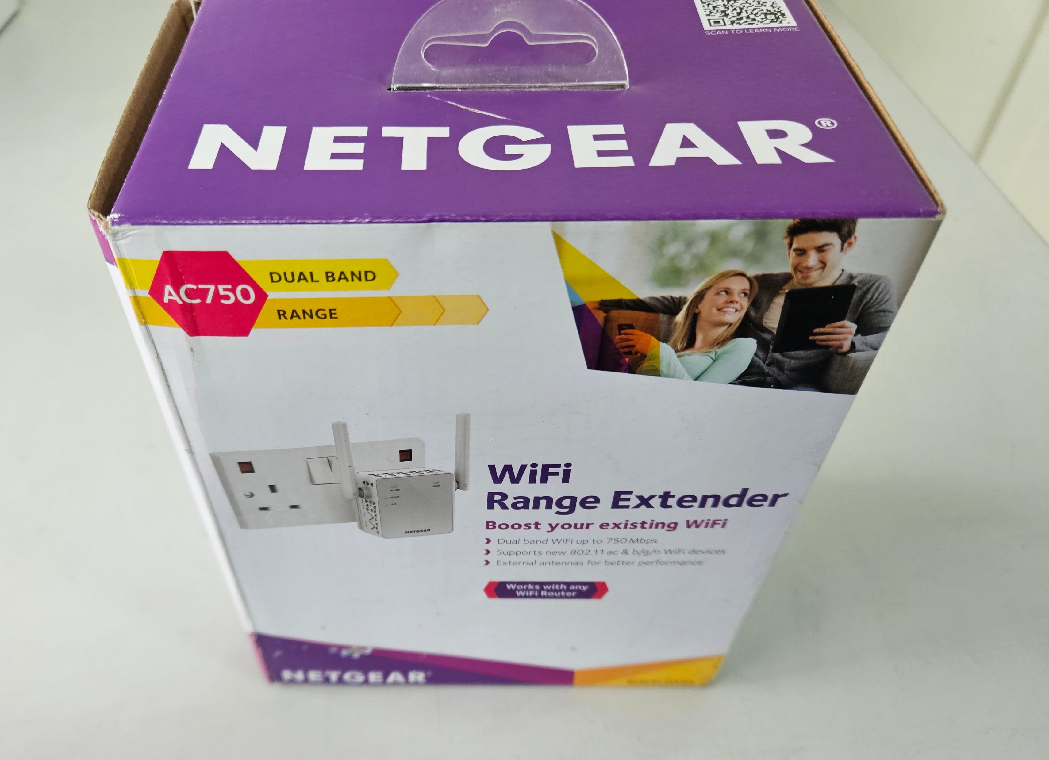 Netgear AC750 WiFi Booster Range Extender ( EX3700 EX3700-100UKS ) NOB