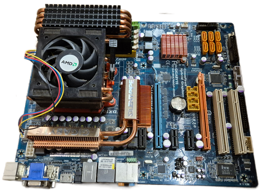GigaByte AMD Quad Core AMD Phenom X4 8GB RAM Motherboard ( GA-MA790GP-DS4H ) USED