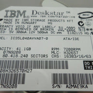 07N9208 - IBM 41.1Gb IDE 7200rpm 3.5in HDD - Refurbished