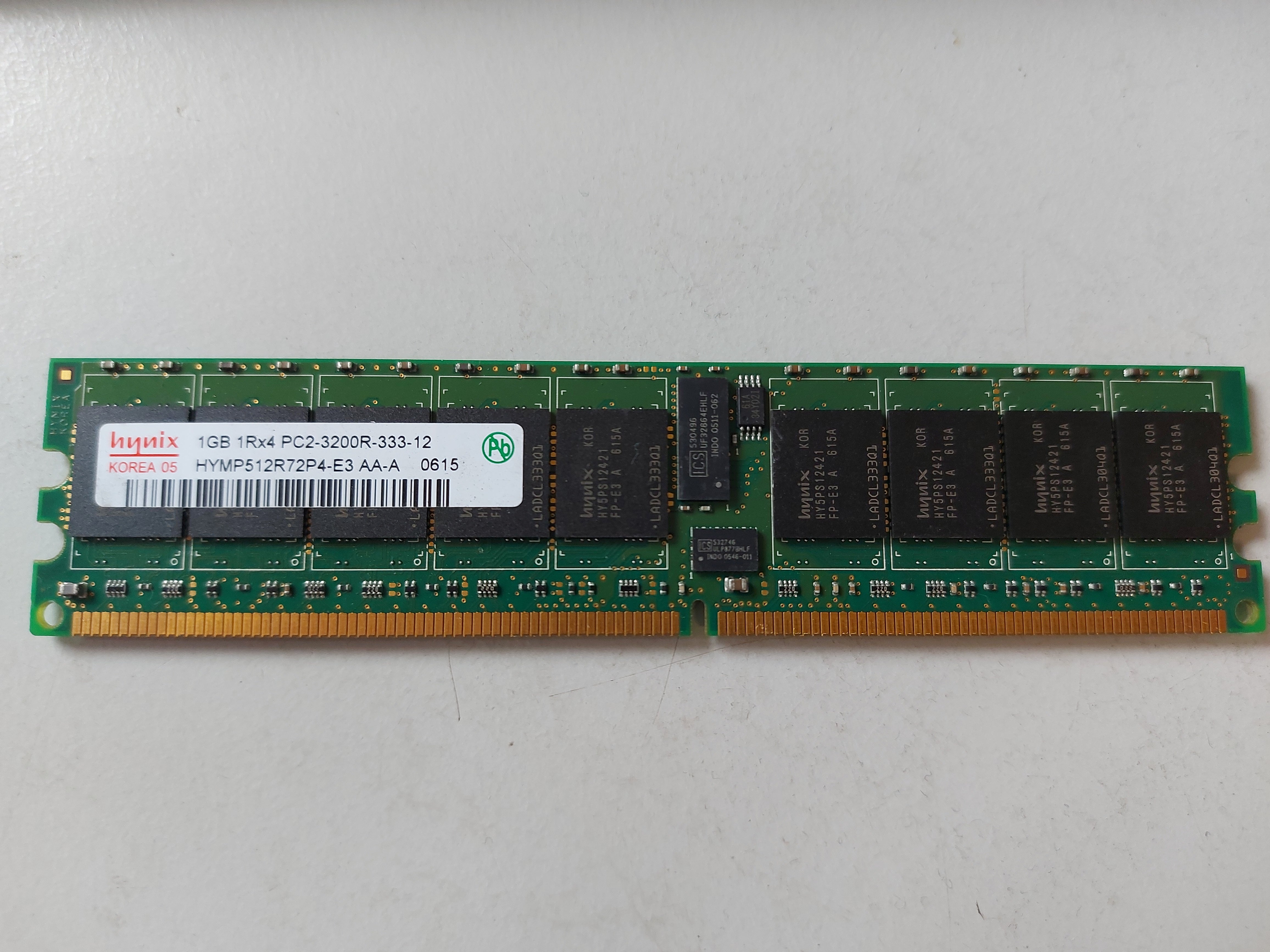 Hynix 1GB PC2-3200 DDR2-400MHz ECC Reg CL3 240-Pin DIMM ( HYMP512R724-E3 ) REF