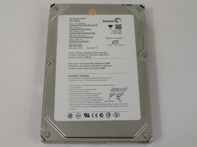 PR17310_9W2814-007_Seagate 160Gb SATA 7200rpm 3.5" Hard Drive - Image2