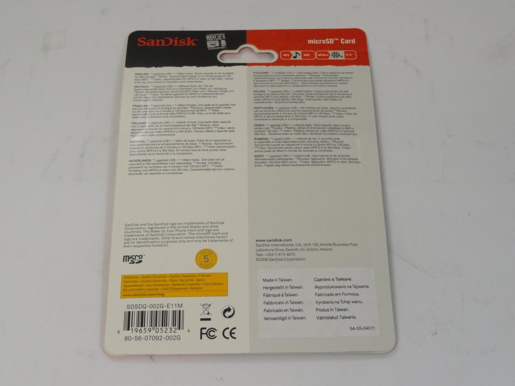 SanDisk 2Gb MicroSD Memory Card