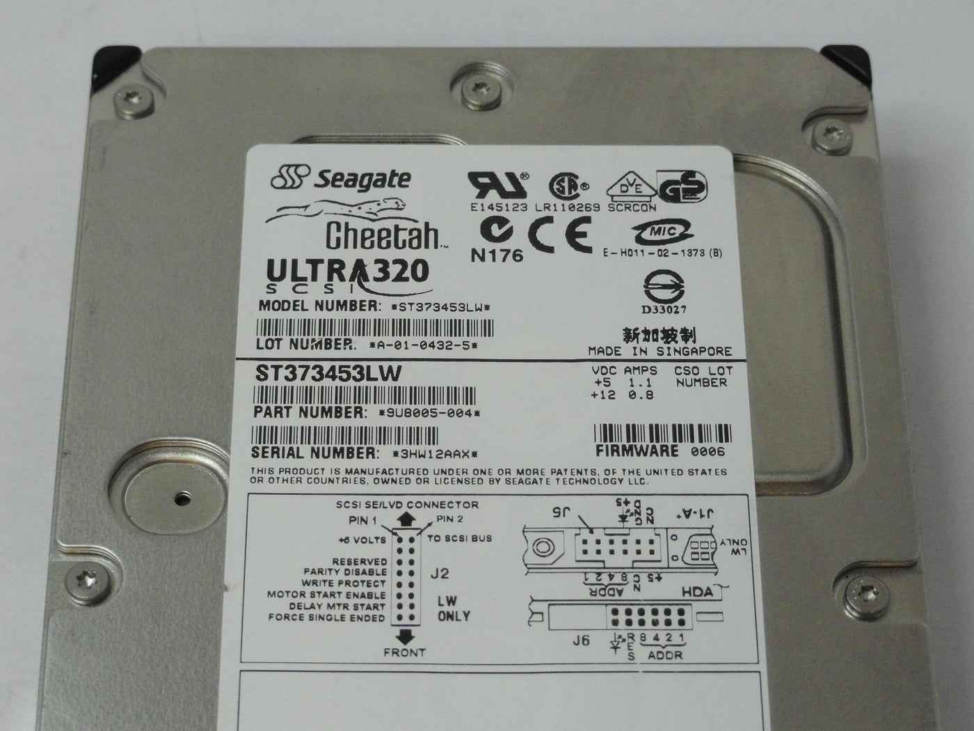 Seagate 73.2GB SCSI 68 Pin 15Krpm 3.5in HDD