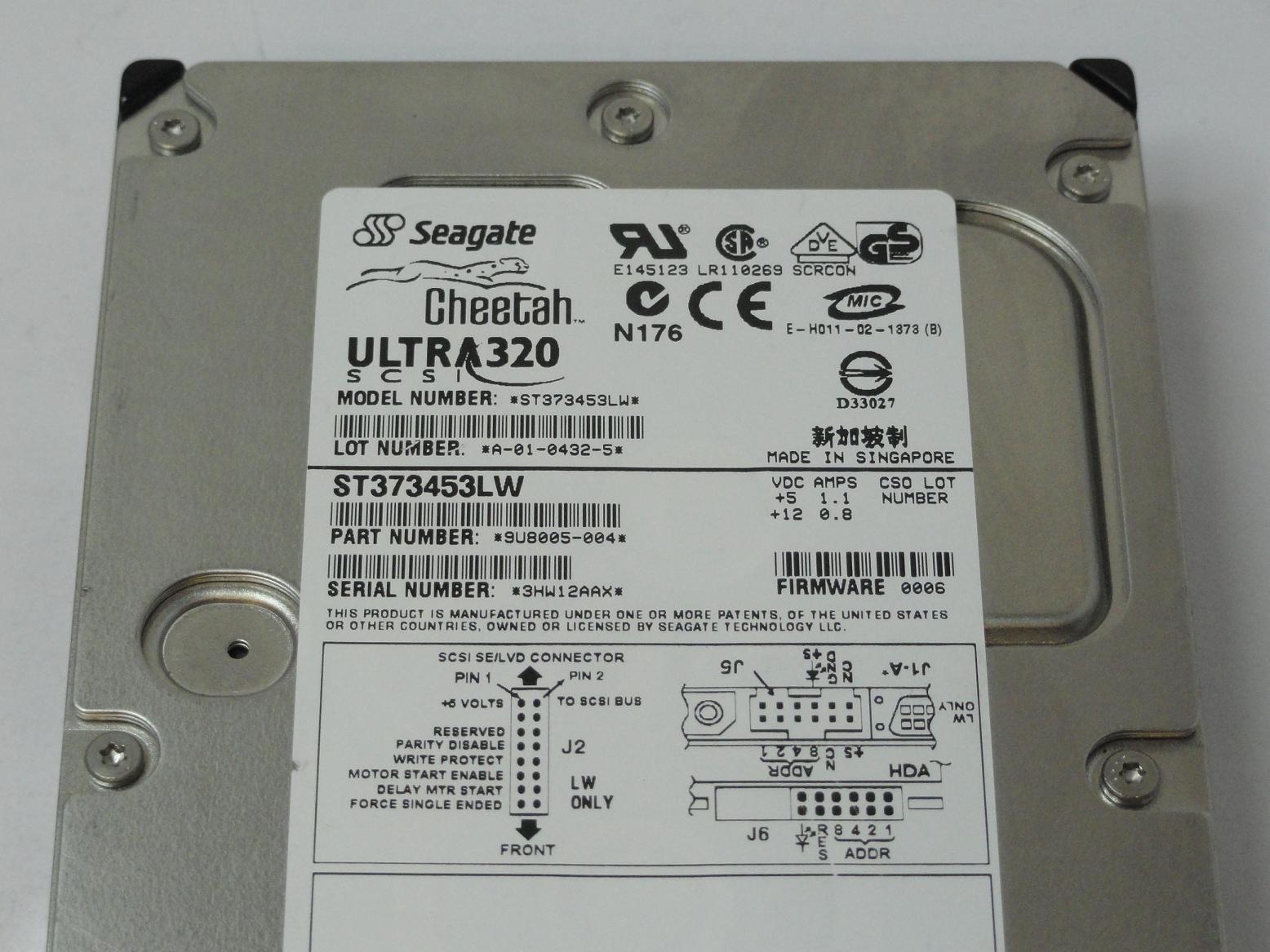 Seagate 73.2GB SCSI 68 Pin 15Krpm 3.5in HDD
