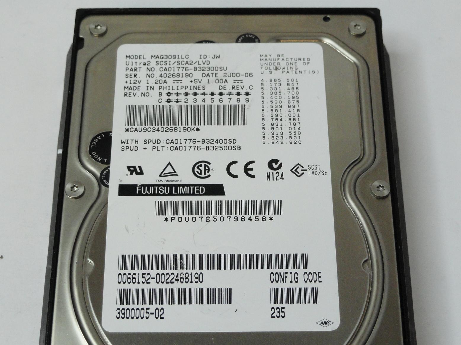 PR12081_CA01776-B32300SU_Fujitsu Sun 9.1GB SCSI 80 Pin 3.5in HDD - Image4