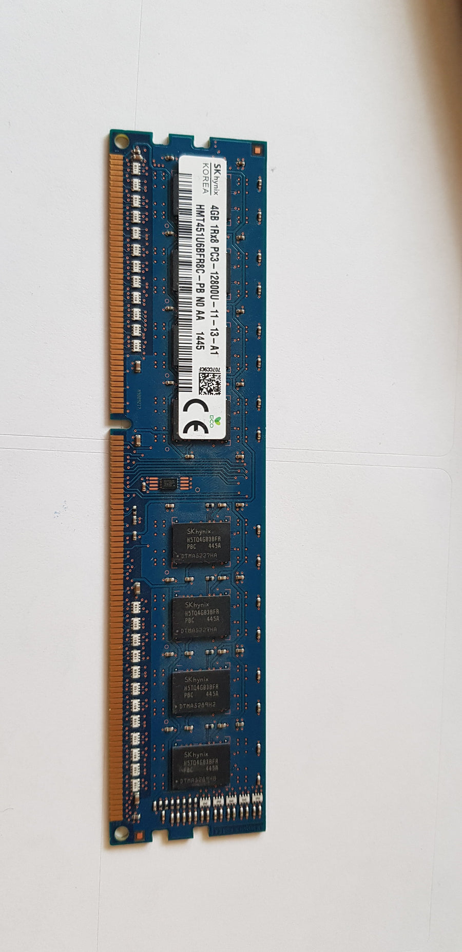 Hynix 4GB 1Rx8 PC3 12800U 240Pins UDIMM DDR3 SDRAM NonECC Module ( HMT451U6BFR8C-PB ) REF