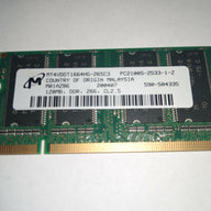 Micron 128MB PC2100 DDR-266MHz non-ECC Unbuffered 200-Pin SoDimm ( MT4VDDT1664HG-265C3 ) REF