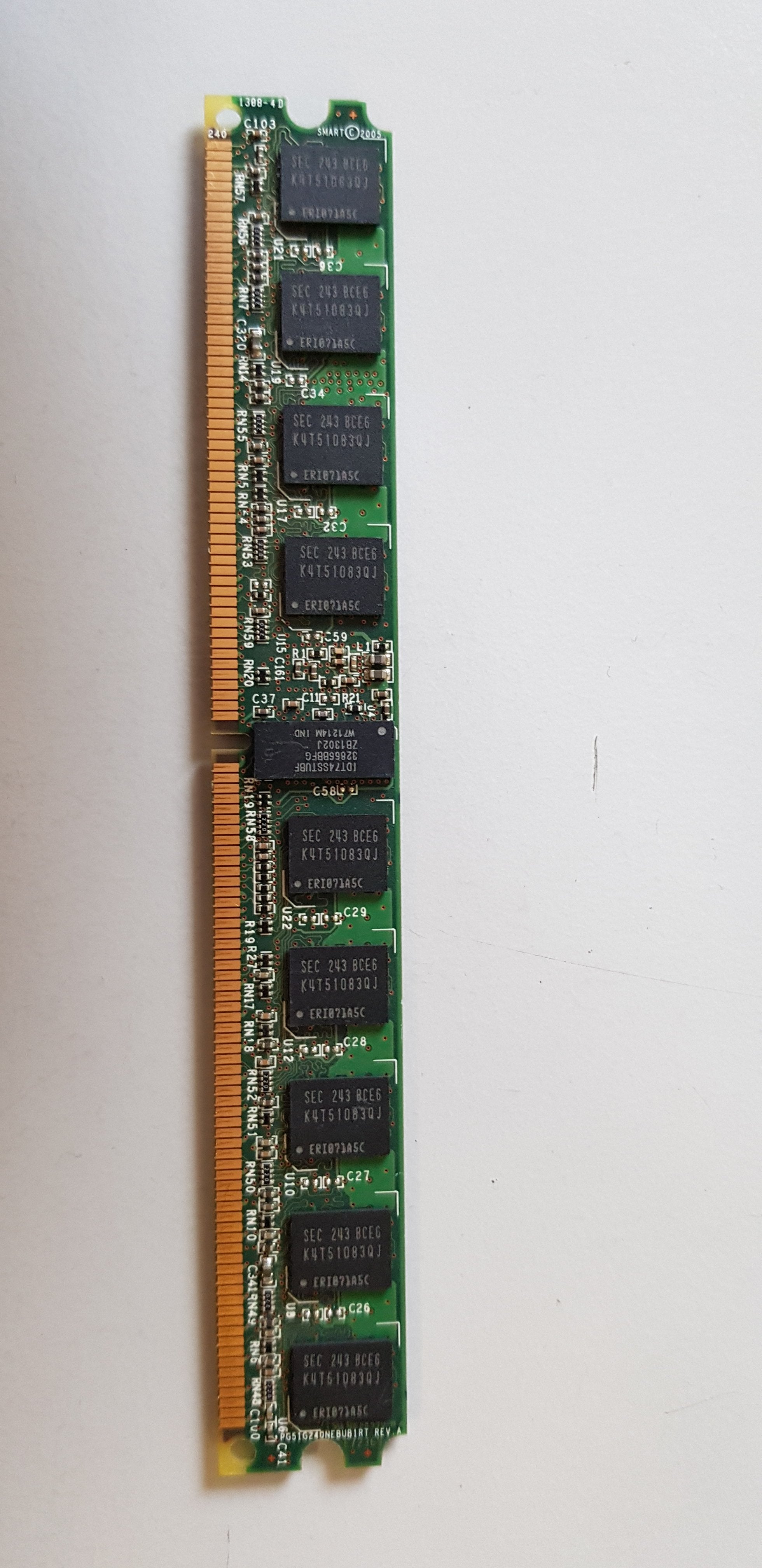 Smart Modular 1GB PC2-3200 DDR2-400MHz ECC Registered CL3 240-Pin DIMM Single Rank Memory Module (SG572288EFI323P2SJ)