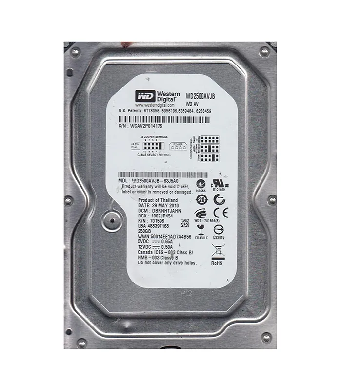 Western Digital 250GB 7200RPM 3.5" IDE Hard Drive ( WD2500AVJB-63J5A0 ) REF
