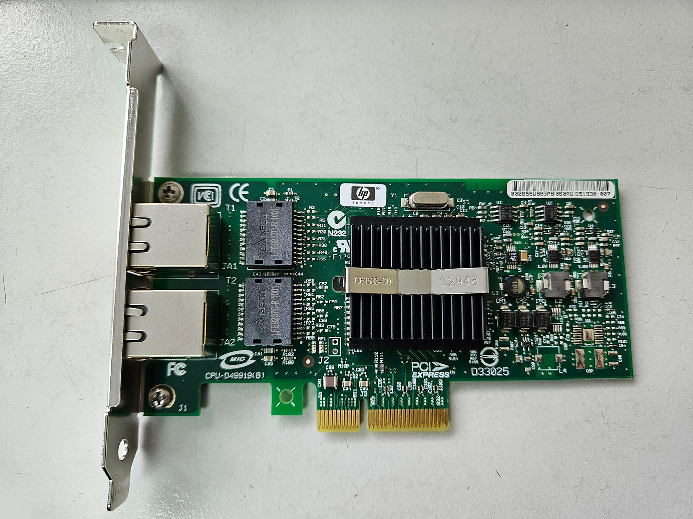 HP NC360T Dual Port Gigabit Ethernet Card ( HSTNS-BN16 412651-001 412646-001 ) REF