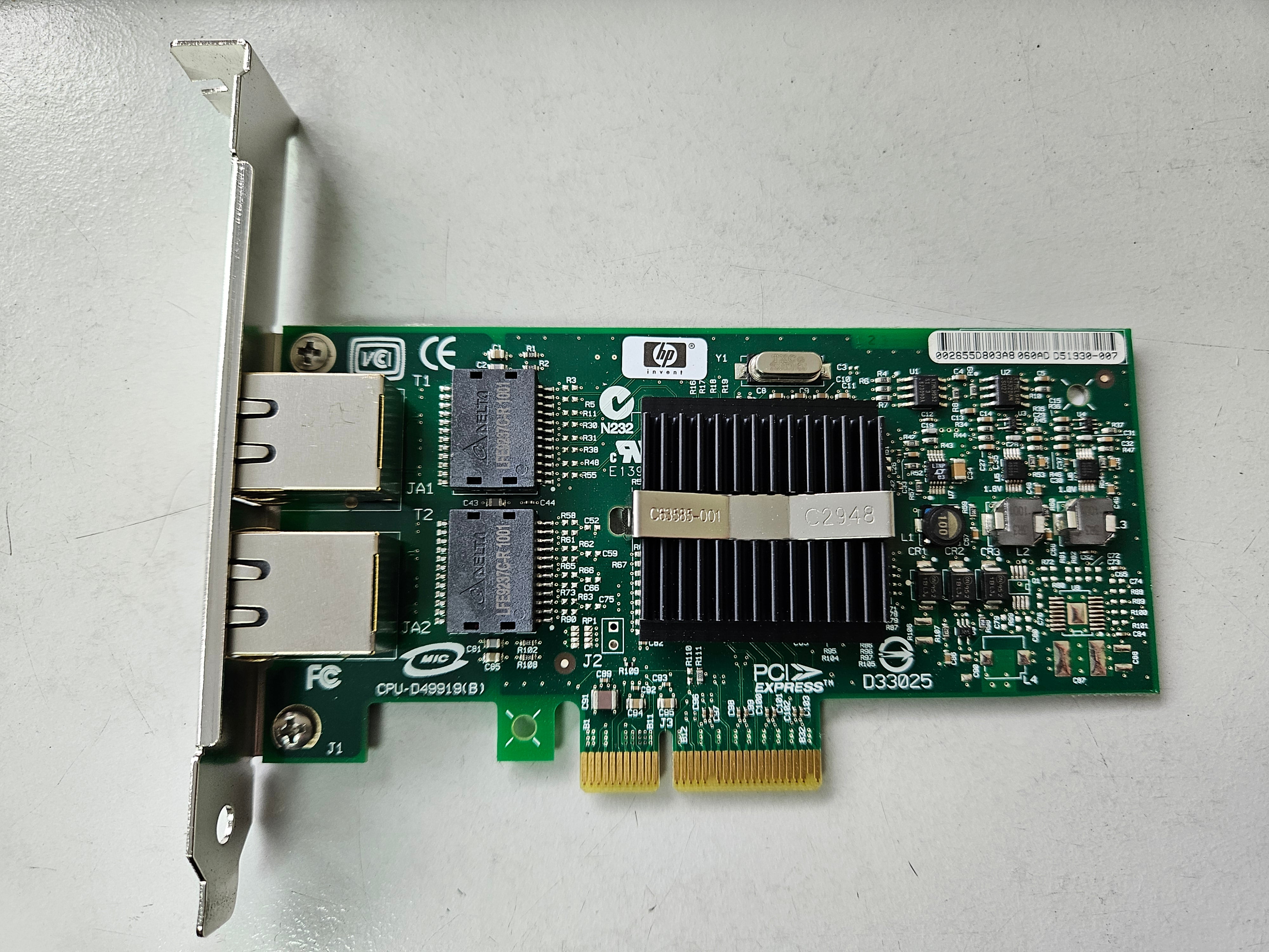 HP NC360T Dual Port Gigabit Ethernet Card ( HSTNS-BN16 412651-001 412646-001 ) REF