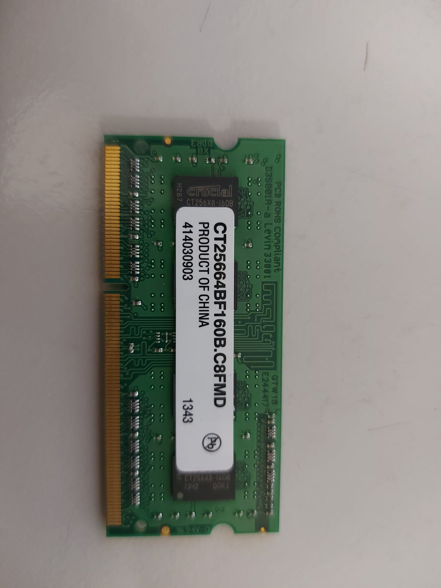 Crucial 2GB 204pin PC3 DDR3 SODIMM Memory Module CT25664BF160B.C8FMD