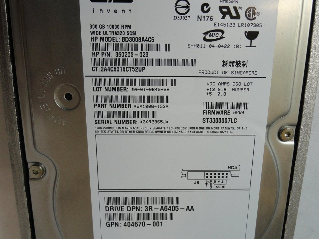 PR22038_9X1006-153_Seagate HP 300GB SCSI 80 Pin 10Krpm 3.5in HDD - Image2