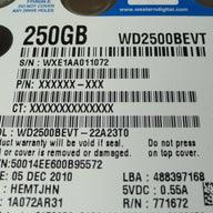 WD2500BEVT-22A23T0 - Western Digital 250Gb SATA 5400rpm 2.5in HDD - Refurbished
