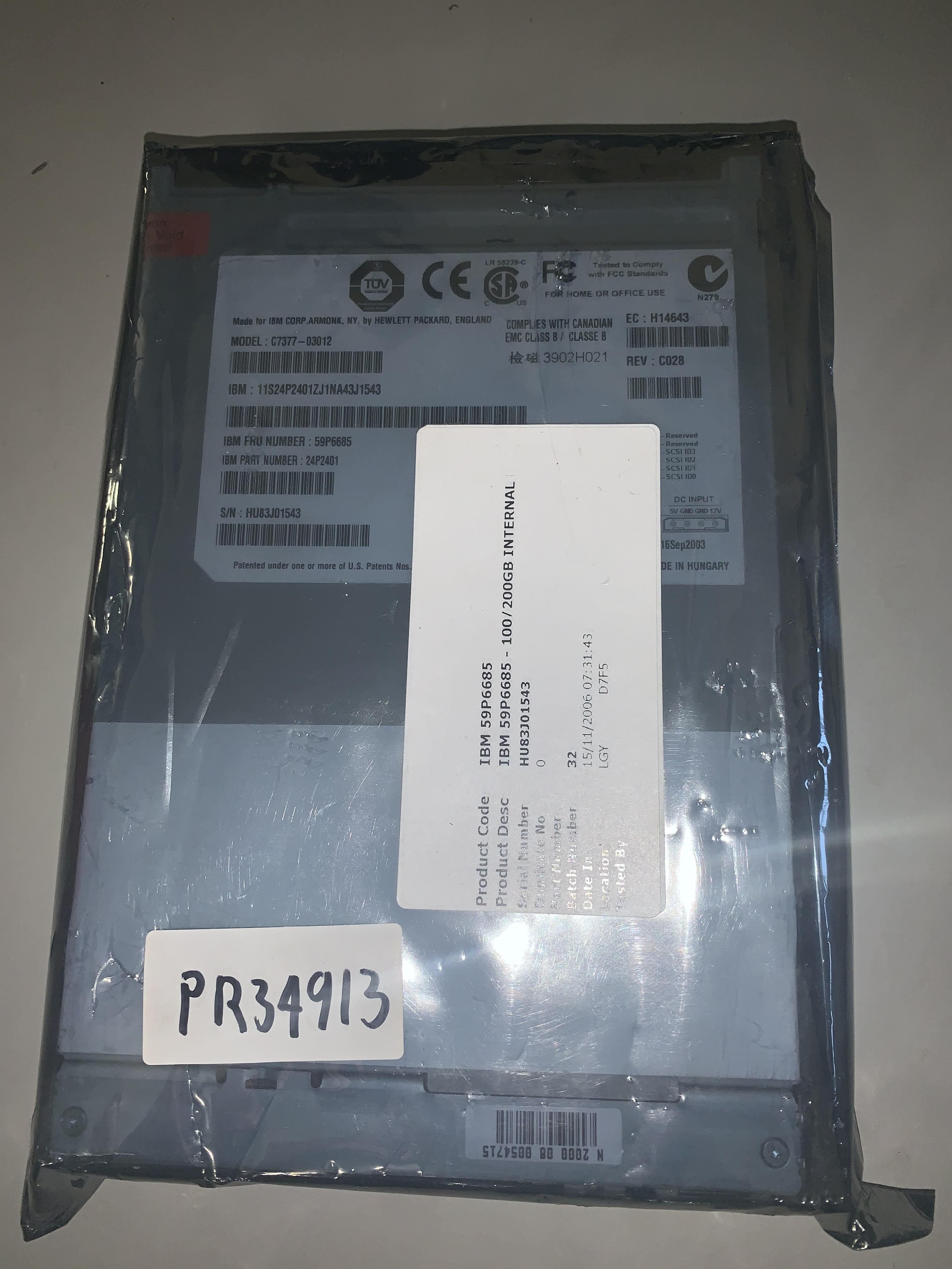 IBM 59p6685 LTO Ultrium 1 Internal Data Tape Drive HH Lto1 (C7377-03012 24p2401