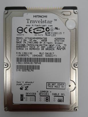 PR02162_13G1132_Hitachi 40GB IDE 4200rpm 2.5in HDD - Image4