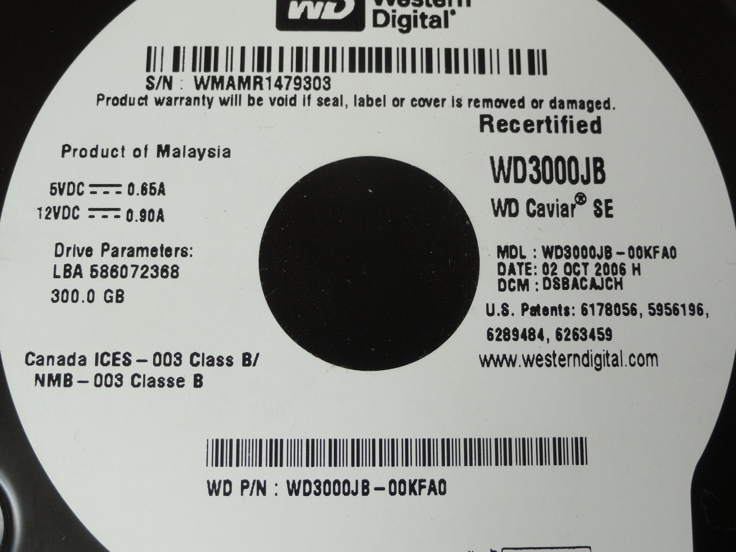 PR21073_WD3000JB-00KFA0_Western Digital 300Gb IDE 7200rpm 3.5in Recertifed - Image2