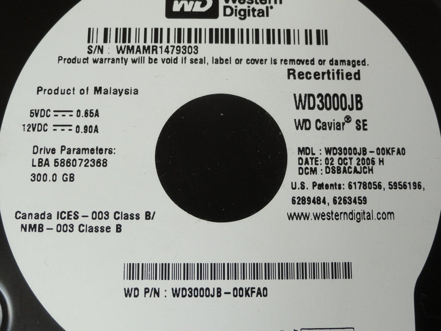 PR21073_WD3000JB-00KFA0_Western Digital 300Gb IDE 7200rpm 3.5in Recertifed - Image2