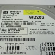 WD200BB-32CAA0 - Western Digital 20Gb IDE 7200rpm 3.5in HDD - Refurbished