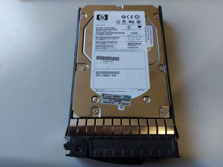 HP Seagate 300GB 15Krpm SAS 3.5in HDD ( 9FL066-035 ST3300657SS 516810-001 EF0300FARMU 516832-002 432146-001 ) REF