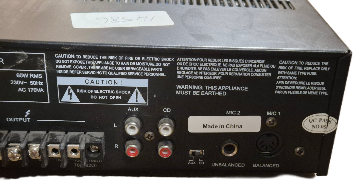 MajorCom 60W Mixer Amplifier ( MX60 ) USED
