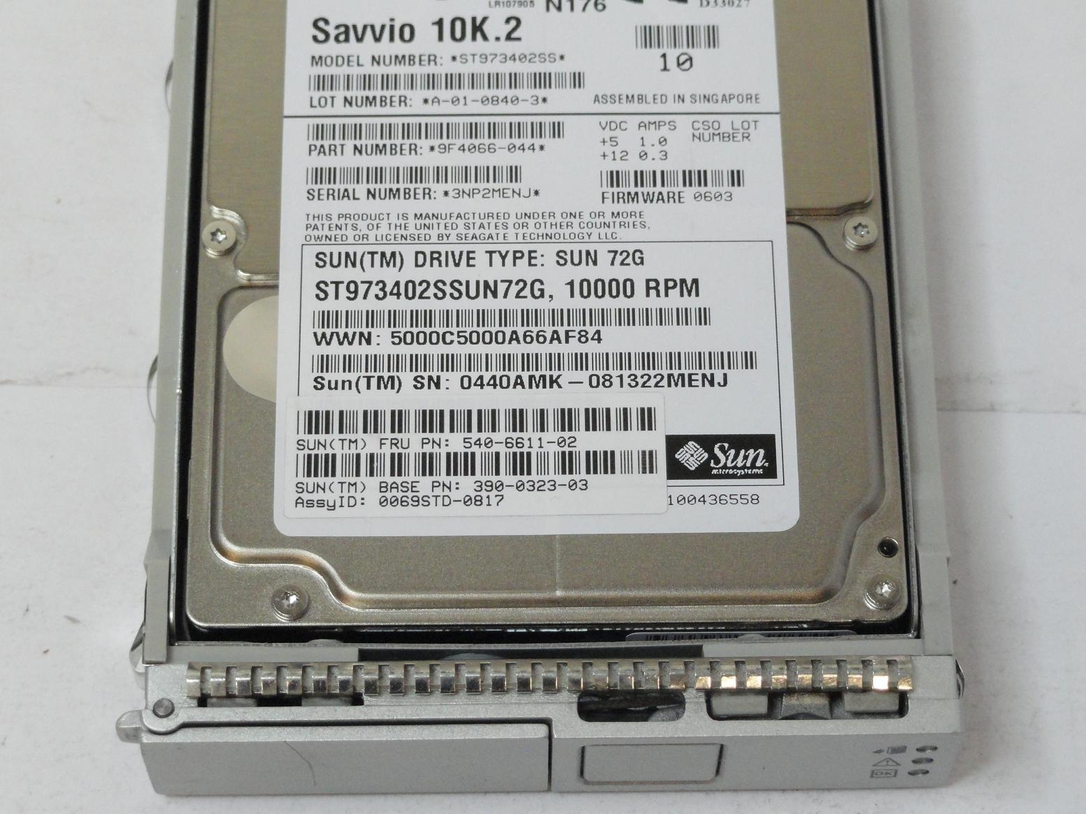 PR24688_9F4066-044_Seagate SUN 72GB SAS 10Krpm 2.5in HDD - Image3
