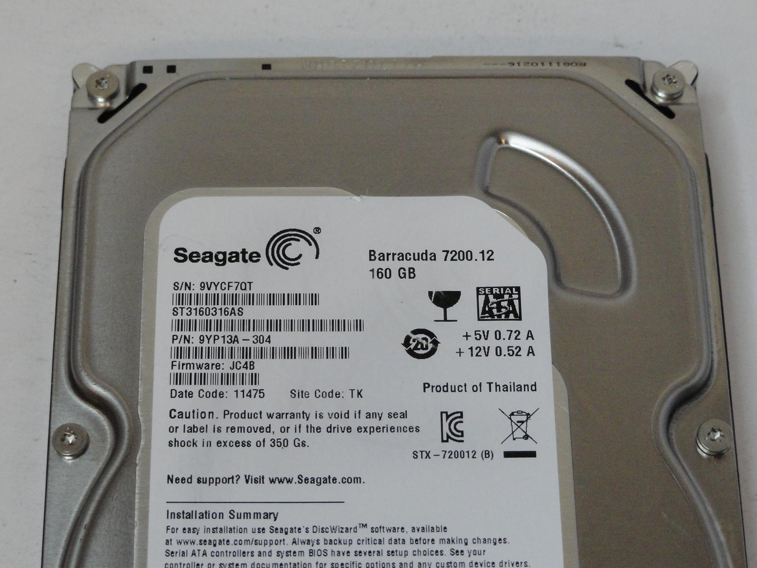 PR14370_9YP13A-304_Seagate 160GB SATA 7200rpm 3.5in HDD - Image2